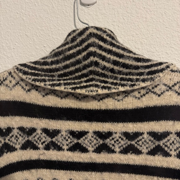 Two Sisters Fuzzy Cardigan Sweater Black Beige Metallic Open Front Shawl M - Picture 8 of 12